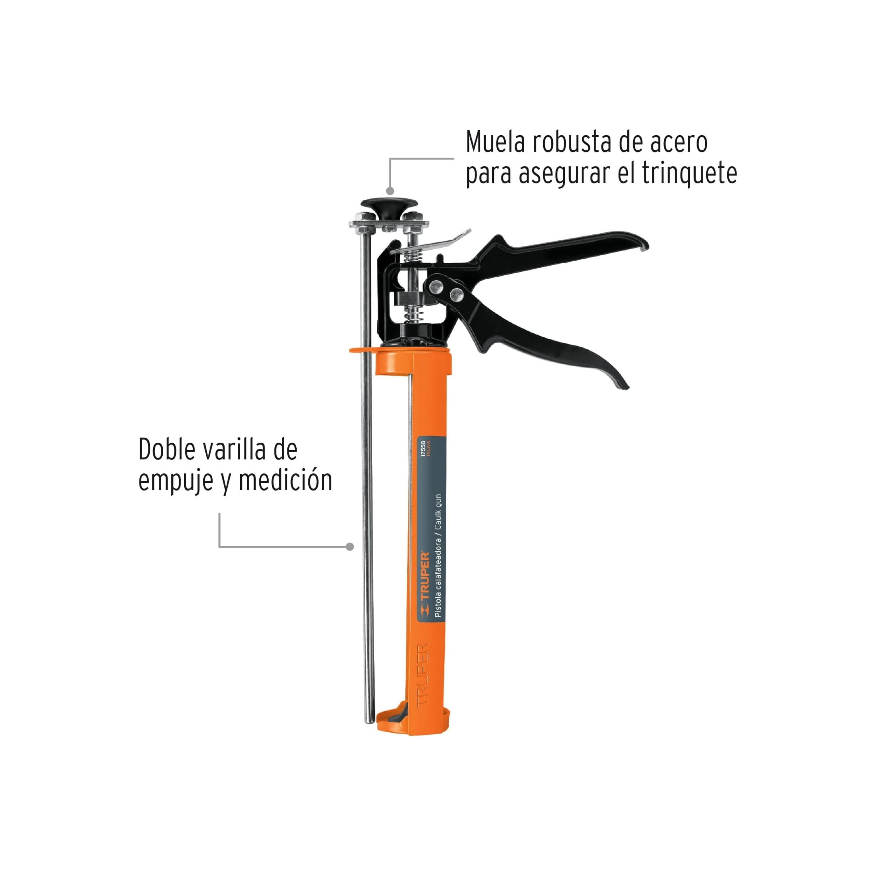Pistola calafateadora tipo esqueleto