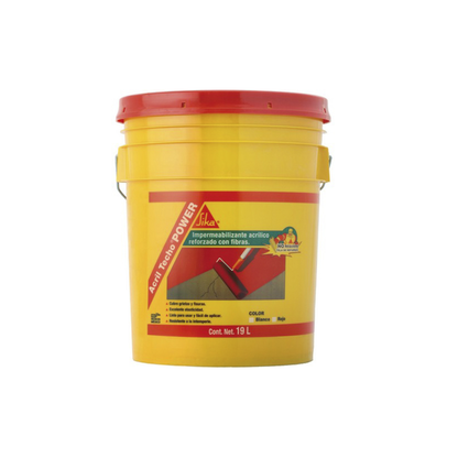 Impermeabilizante Acrílico Aislante Térmico Acril Techo Power 6 Años, Blanco, Cubeta 19 L