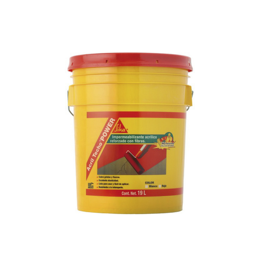 Impermeabilizante Acrílico Aislante Térmico Acril Techo Power 6 Años, Blanco, Cubeta 19 L