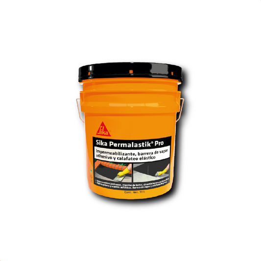 Sistema 4 En 1 Sika Permalastik Pro, Adhesivo y Calafateador Elástico, Cubeta 19 L