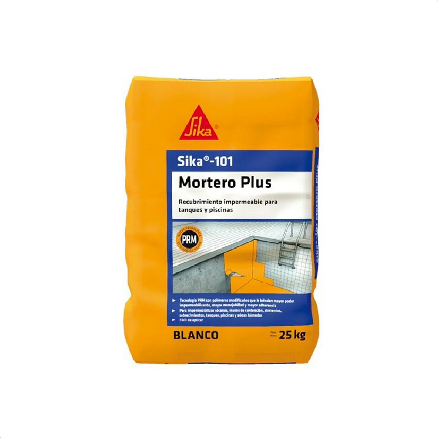 Mortero Cementicio Base Agua Sika 101 Blanco Saco, (25 Kg)