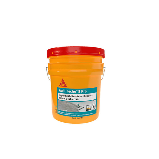 Impermeabilizante Acrílico Y Aislante Térmico Acril Techo 3 Pro, Blanco, Cubeta 18 L