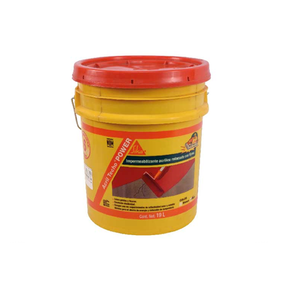 Impermeabilizante Acrílico Elástico Y Aislante Térmico Acril Techo Power 6 Años, Rojo, Cubeta 19 L