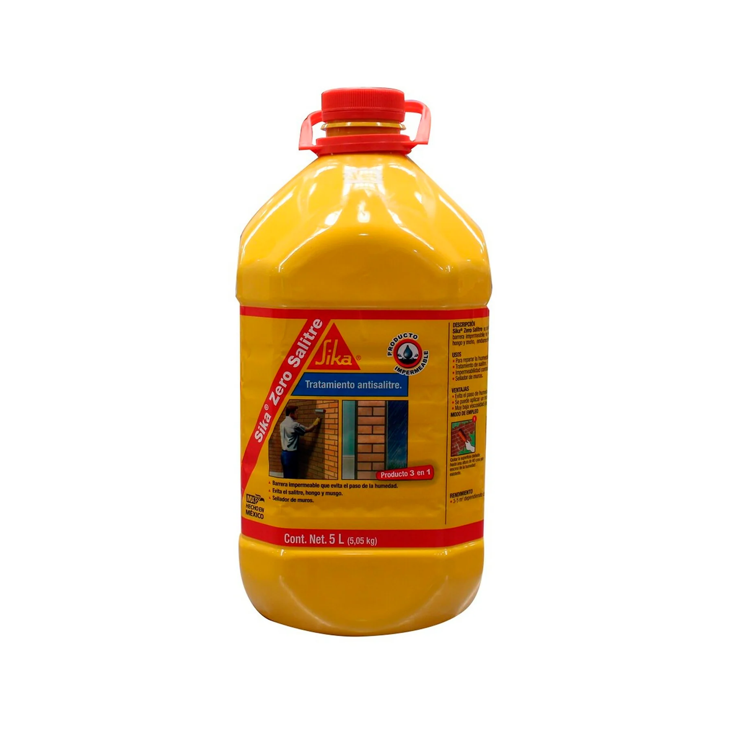 Impermeabilizante Contra Salitre P/ Muros Con Humedad Sika Zero Salitre PET, Bote 5 L