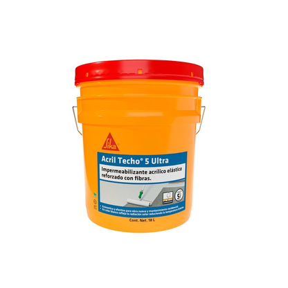 Impermeabilizante Acrílico Elástico Y Aislante Acril Techo 5 Ultra, Blanco, Cubeta 18 L
