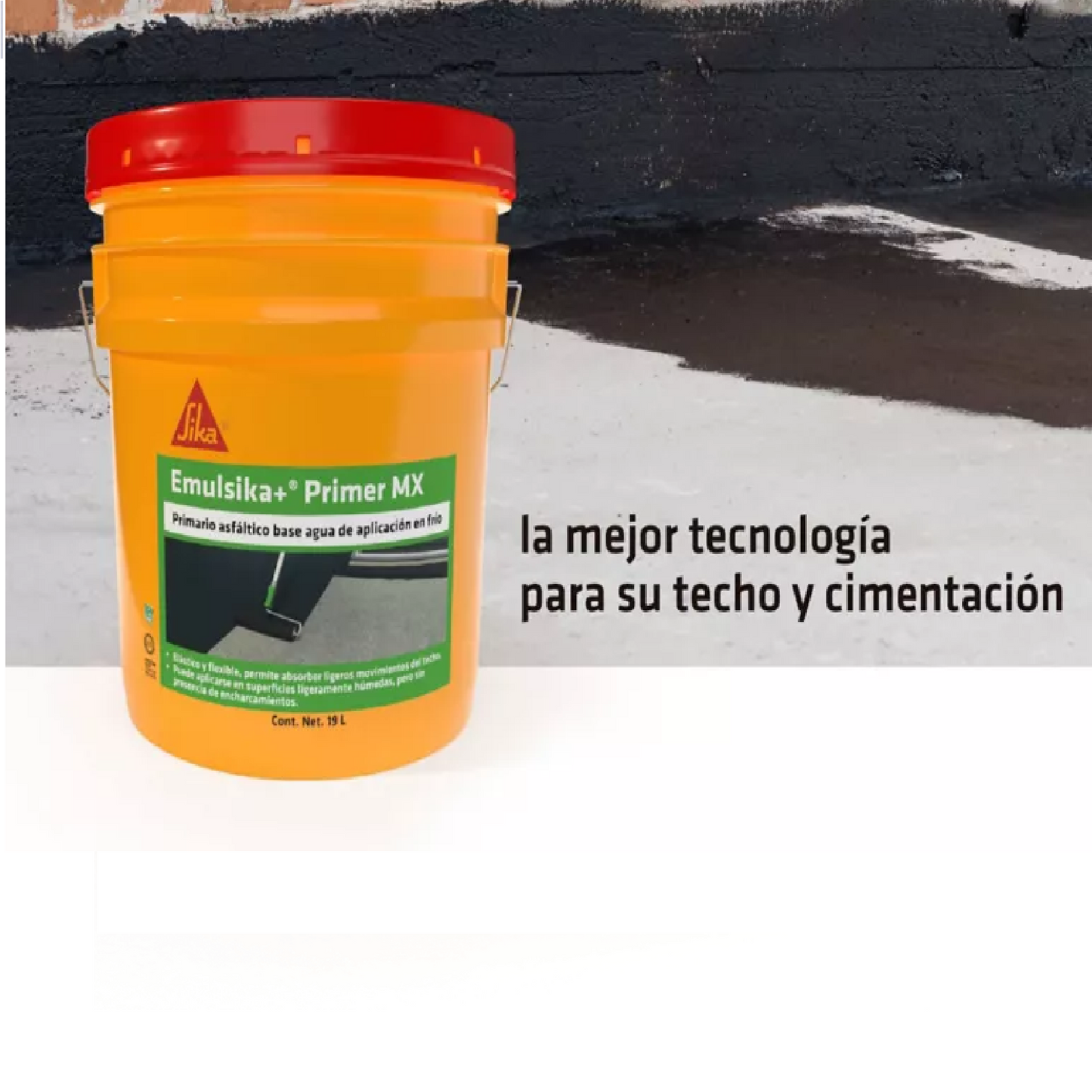 Primario Asfáltico Base Agua Sika, Cubeta 19 L