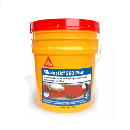 Impermeabilizante Híbrido Sikalastic 560 Plus Rojo, Cubeta 19 L