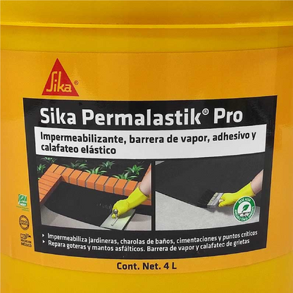 Sistema 4 En 1 Sika Permalastik Pro, Adhesivo y Calafateador Elástico, Galón 4 L