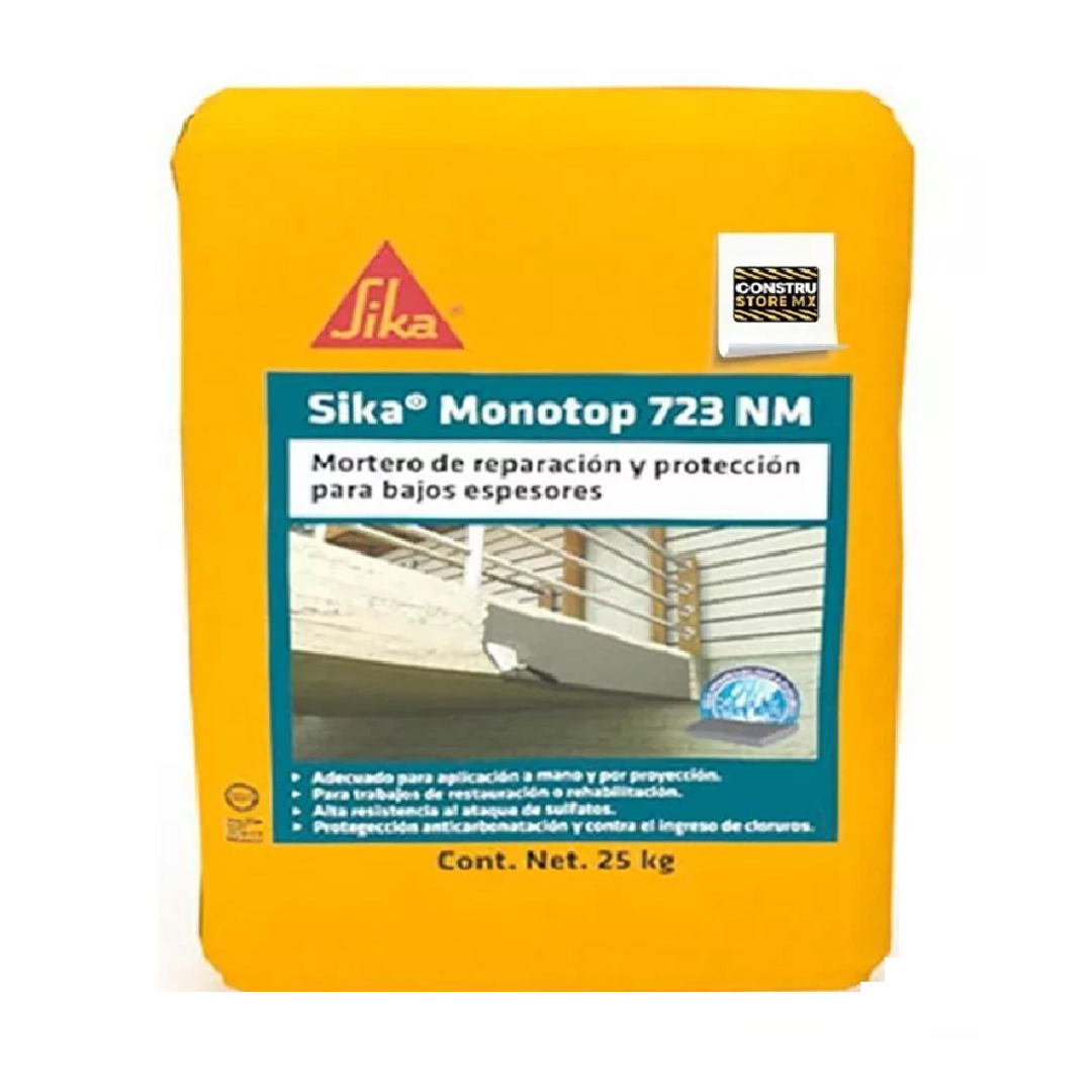 Mortero Cementicio Monocomponente Sika MonoTop 723 NM Saco, (25 Kg)
