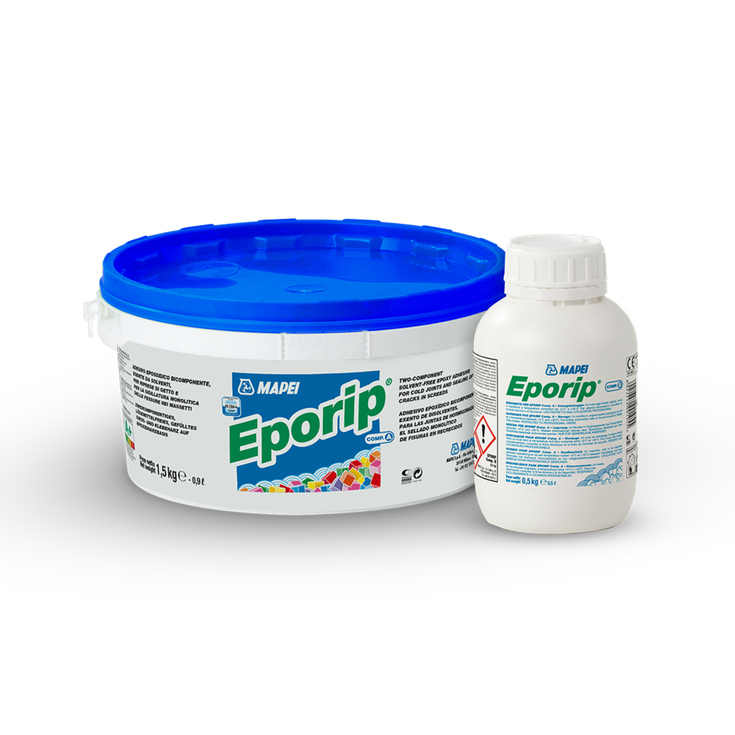 Eporip A+B – Adhesivo Epóxico para Concreto Kit 2.0 kg (A: 1.5 kg + B: 0.5 kg)